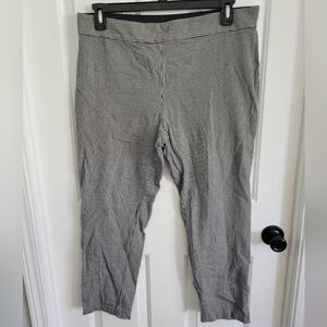 A New Day Women's High-Rise Slim Fit Stretch Black White Plaid Ankle Pants Sz 16